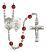 Saint Christopher and Air Force Rosary with Ruby Beads