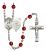 Saint Christopher and Army Rosary with Ruby Beads