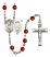 Saint Christopher and Nat'l Guard Rosary with Ruby Beads