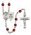 Saint Christopher and Navy Rosary with Ruby Beads