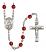 Saint Daniel Engravable Rosary with Ruby Beads