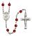 Saint Jane of Valois Engravable Rosary with Ruby Beads