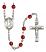 Saint Dominic de Guzman Engravable Rosary with Ruby Beads