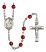 Saint Dymphna Engravable Rosary with Ruby Beads