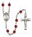 Saint Francis of Assisi Engravable Rosary with Ruby Beads