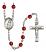 Saint Genesius of Rome Engravable Rosary with Ruby Beads