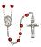 Saint Gabriel the Archangel Engravable Rosary with Ruby Beads