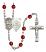 Saint George and Army Rosary with Ruby Beads