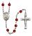 Saint Gerard Majella Engravable Rosary with Ruby Beads