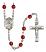 Saint Isidore of Seville Engravable Rosary with Ruby Beads