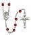 Saint John the Baptist Engravable Rosary with Ruby Beads