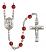 Saint John the Apostle Engravable Rosary with Ruby Beads