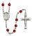 Saint Joseph Engravable Rosary with Ruby Beads