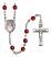 San Jose Engravable Rosary with Ruby Beads