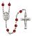 Saint Kevin Engravable Rosary with Ruby Beads