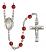 Saint Maria Faustina Engravable Rosary with Ruby Beads