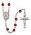 Saint Maximilian Kolbe Engravable Rosary with Ruby Beads