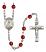 Saint Martha Engravable Rosary with Ruby Beads