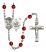 Saint Michael and Marines Rosary with Ruby Beads