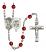 Saint Michael and Navy Rosary with Ruby Beads