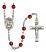 San Miguel Arcangel Engravable Rosary with Ruby Beads