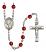 Saint Philomena Engravable Rosary with Ruby Beads