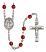 Virgen Milagrosa Engravable Rosary with Ruby Beads