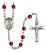 Saint Peregrine Laziosi Engravable Rosary with Ruby Beads