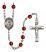 San Peregrino Engravable Rosary with Ruby Beads