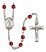 Saint Peter the Apostle Engravable Rosary with Ruby Beads