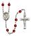 Saint Rose of Lima Engravable Rosary with Ruby Beads