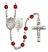 Scapular Engravable Rosary with Ruby Beads