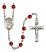 Saint Sebastian Engravable Rosary with Ruby Beads