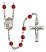 Saint Theresa Engravable Rosary with Ruby Beads