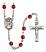 Saint Casimir of Poland Engravable Rosary with Ruby Beads