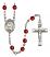 Saint Julie Billiart Engravable Rosary with Ruby Beads