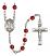 Saint Valentine of Rome Engravable Rosary with Ruby Beads