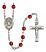 Saint Ursula Engravable Rosary with Ruby Beads