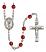 Saint Marcellin Champagnat Engravable Rosary with Ruby Beads