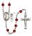 Saint Christopher and Volleyball Rosary with Ruby Beads