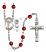 Saint Christopher and Cheerleading Rosary with Ruby Beads