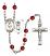 Saint Christopher and Dance Rosary with Ruby Beads