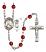 Saint Christopher and Baseball Rosary with Ruby Beads