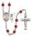 Saint Christopher and Football Rosary with Ruby Beads