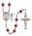 Saint Christopher and Soccer Rosary with Ruby Beads