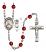 Saint Christopher and Ice Hockey Rosary with Ruby Beads