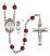 Saint Christopher and Martial Arts Rosary with Ruby Beads