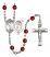 Saint Sebastian and Golf Rosary with Ruby Beads