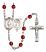 Saint Sebastian and Dance Rosary with Ruby Beads