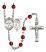 Saint Sebastian and Field Hockey Rosary with Ruby Beads